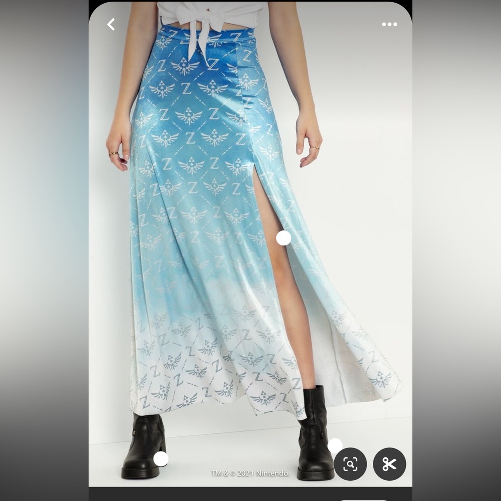 Blackmilk Hylian Crest Velvet Single Split Maxi Skirt Zelda